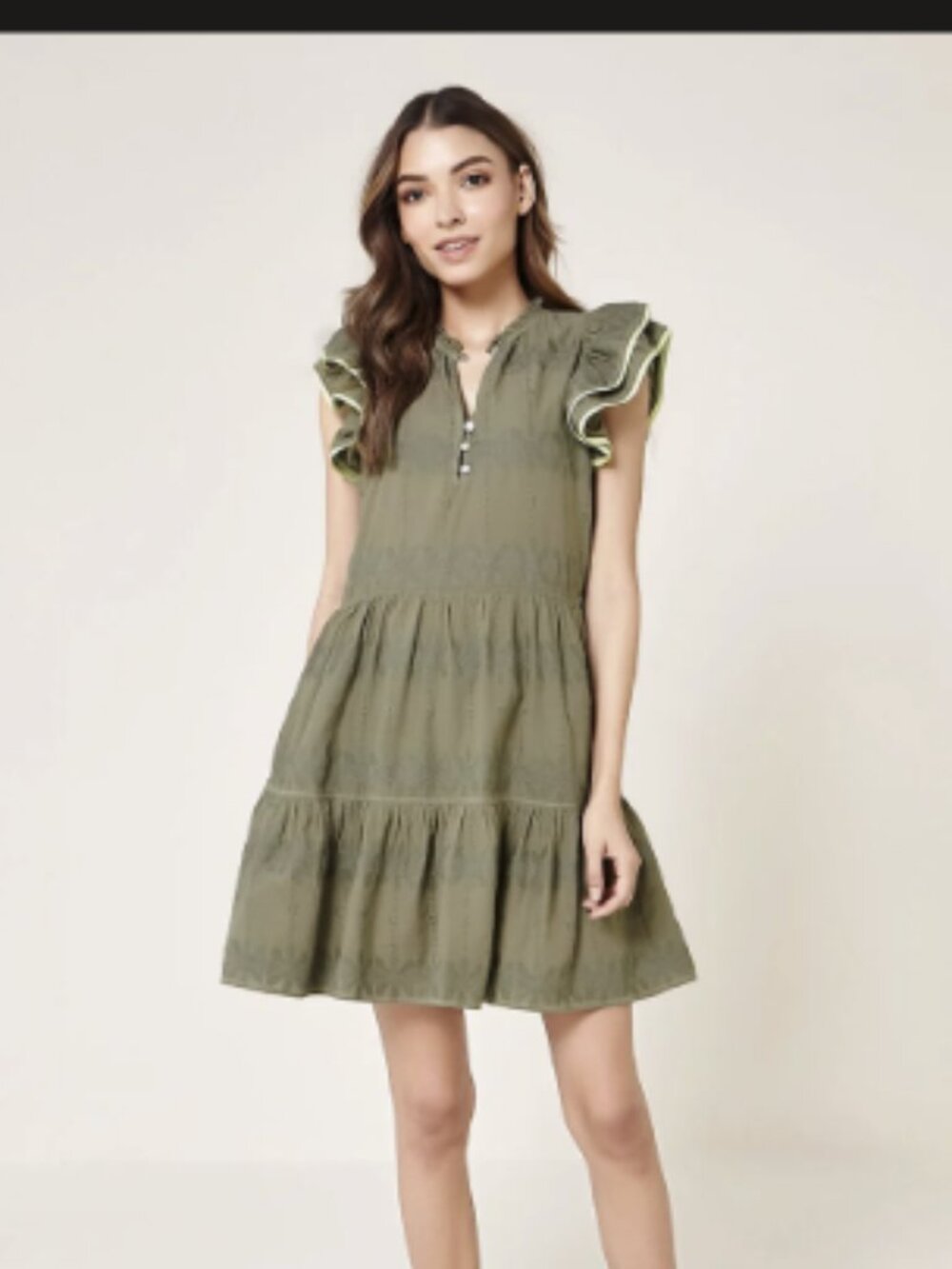 Omika Wilora Mini Dress - Ela Olive, Size M